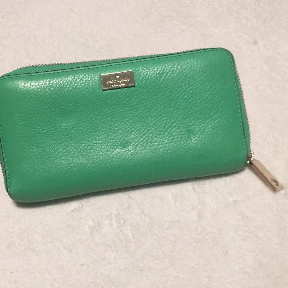 Green Kate spade zip full size wallet
